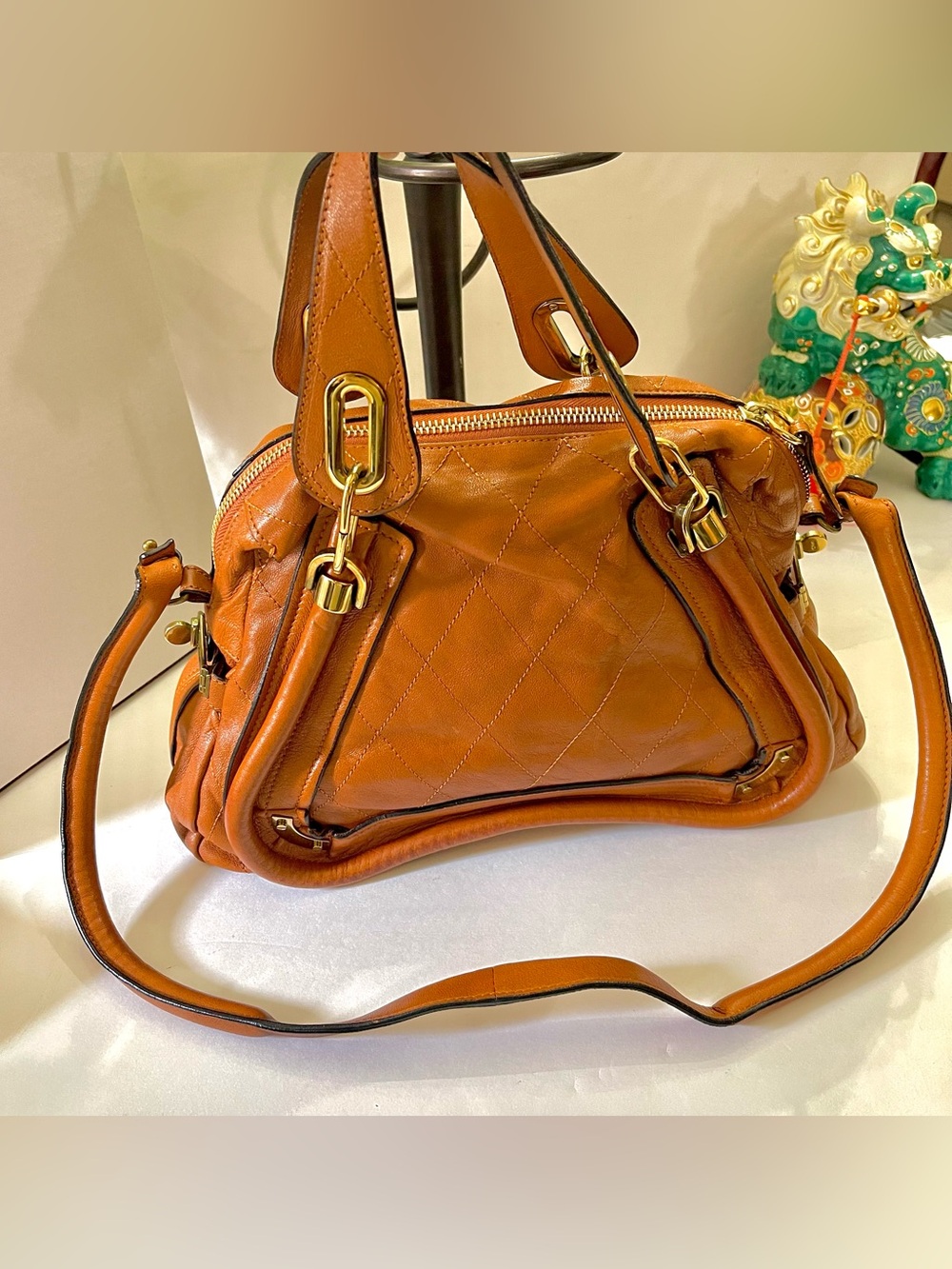 CHLOE Paraty Leather 2Way handbag Brown- Medium